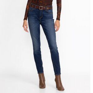 Johnny Was Skinny Denim Jeans Size 30 Bohemian Luxury Cropped Eclectic Vibrant